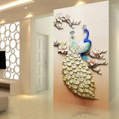 5D Diamond Painting of Peacock for Living Room Decor