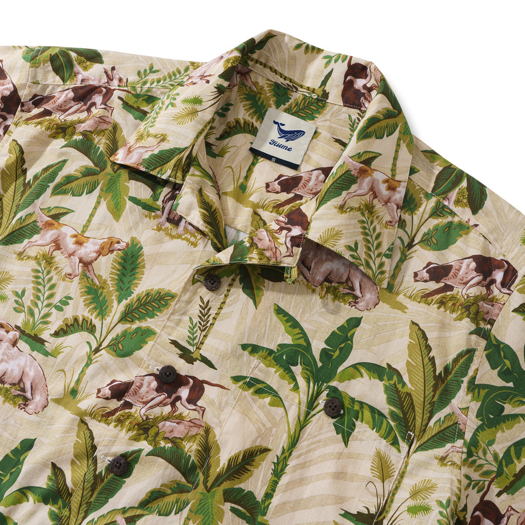 International Dog Day Tropical Cotton Camp Collar Shirt