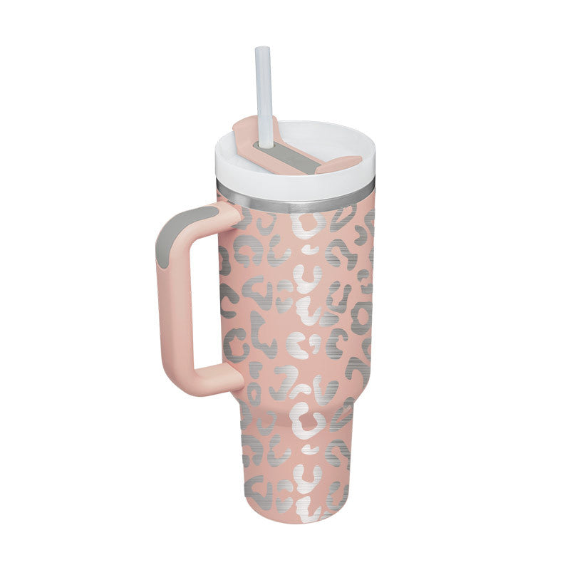 40 oz Stainless Steel Insulated Tumbler with Handle and Straw