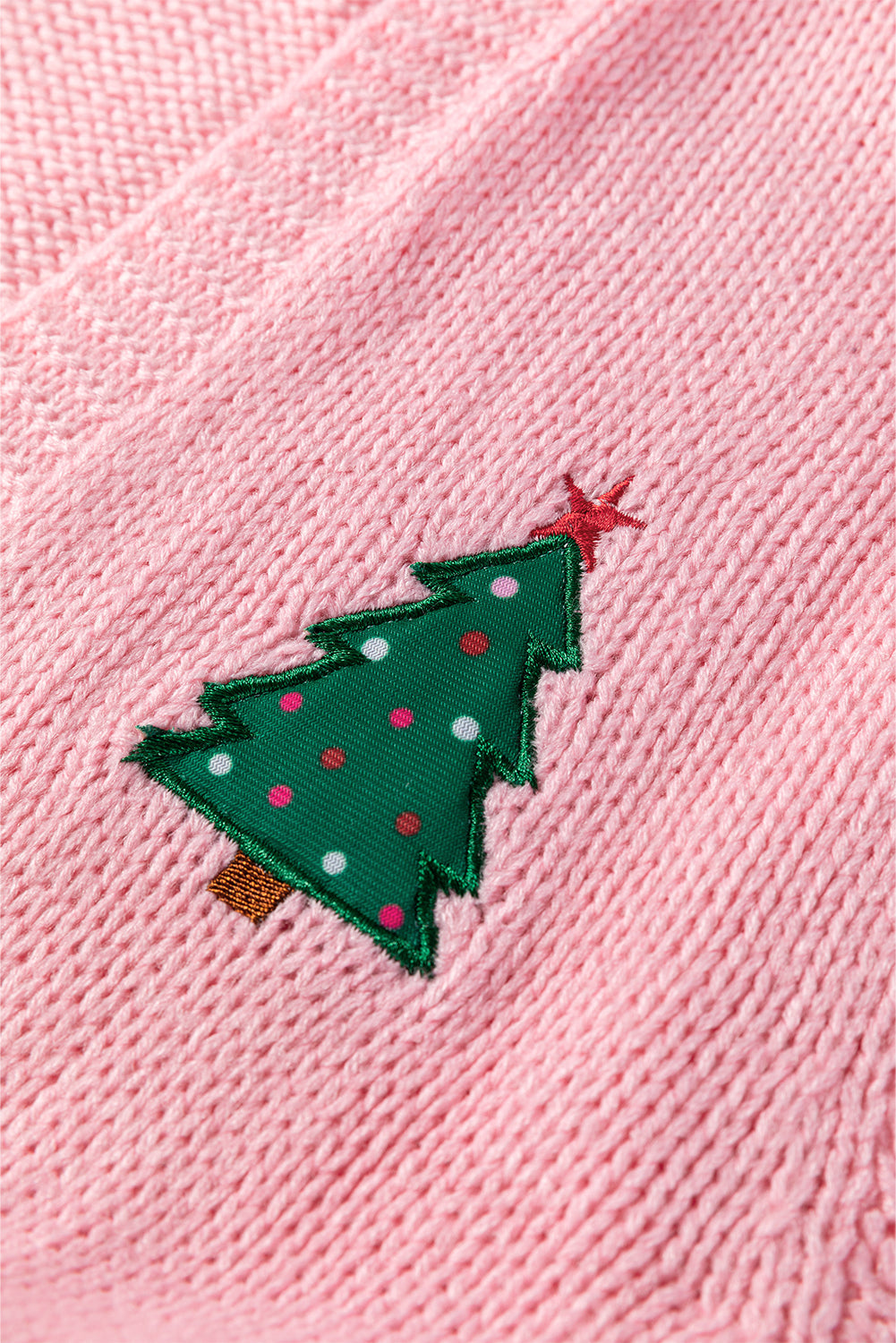 Selena Pink Christmas Tree Pattern Open Front Midi Cardigan - Image 10