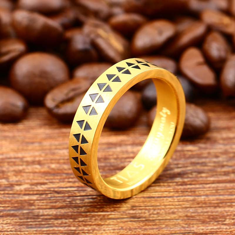 Serrated-Edge Tattoo Simple Ring For Men And Women