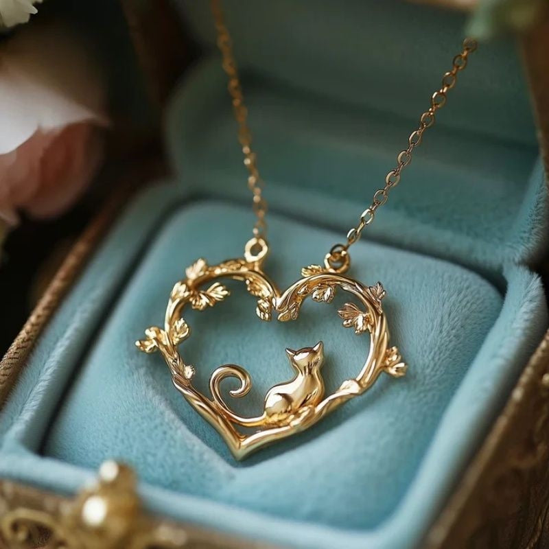 Affectionate Cat-Shaped Pendant Necklace