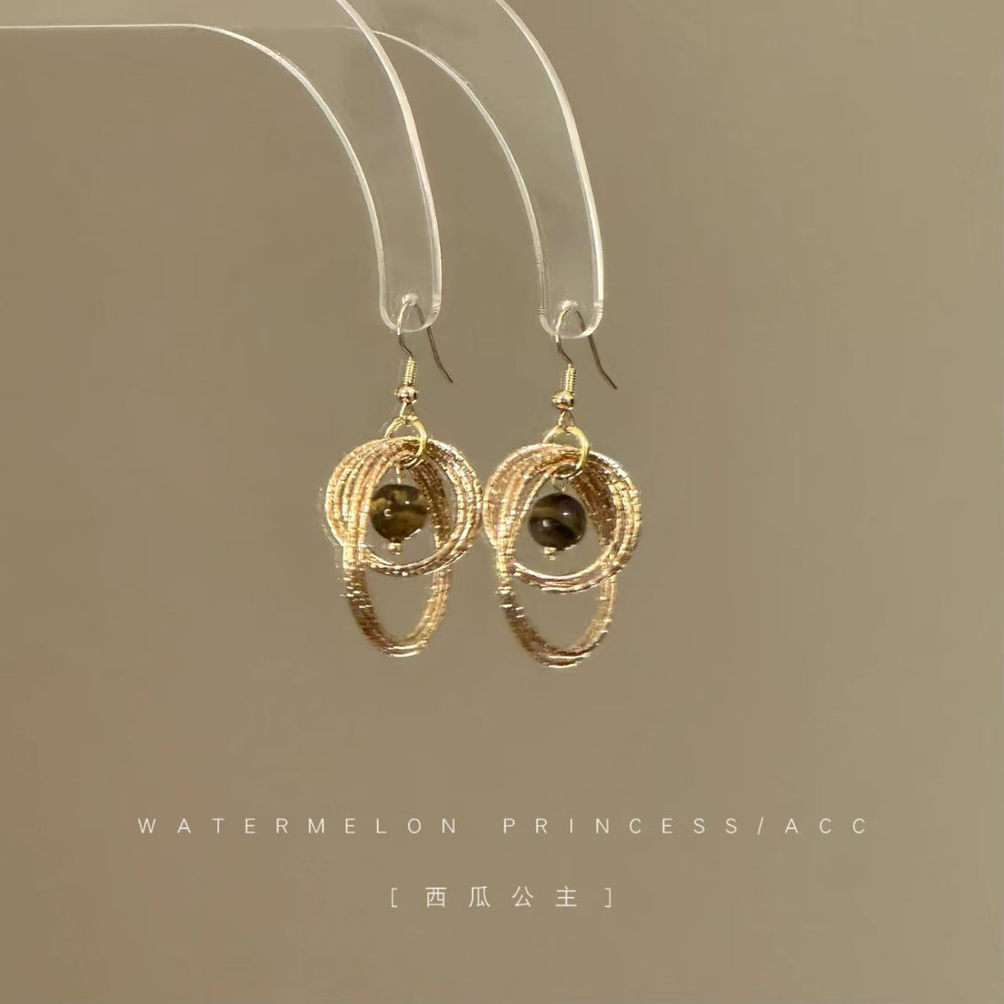 Elegant Tiger's Eye Gemstone Earrings - Sophisticated Gold Jewelry