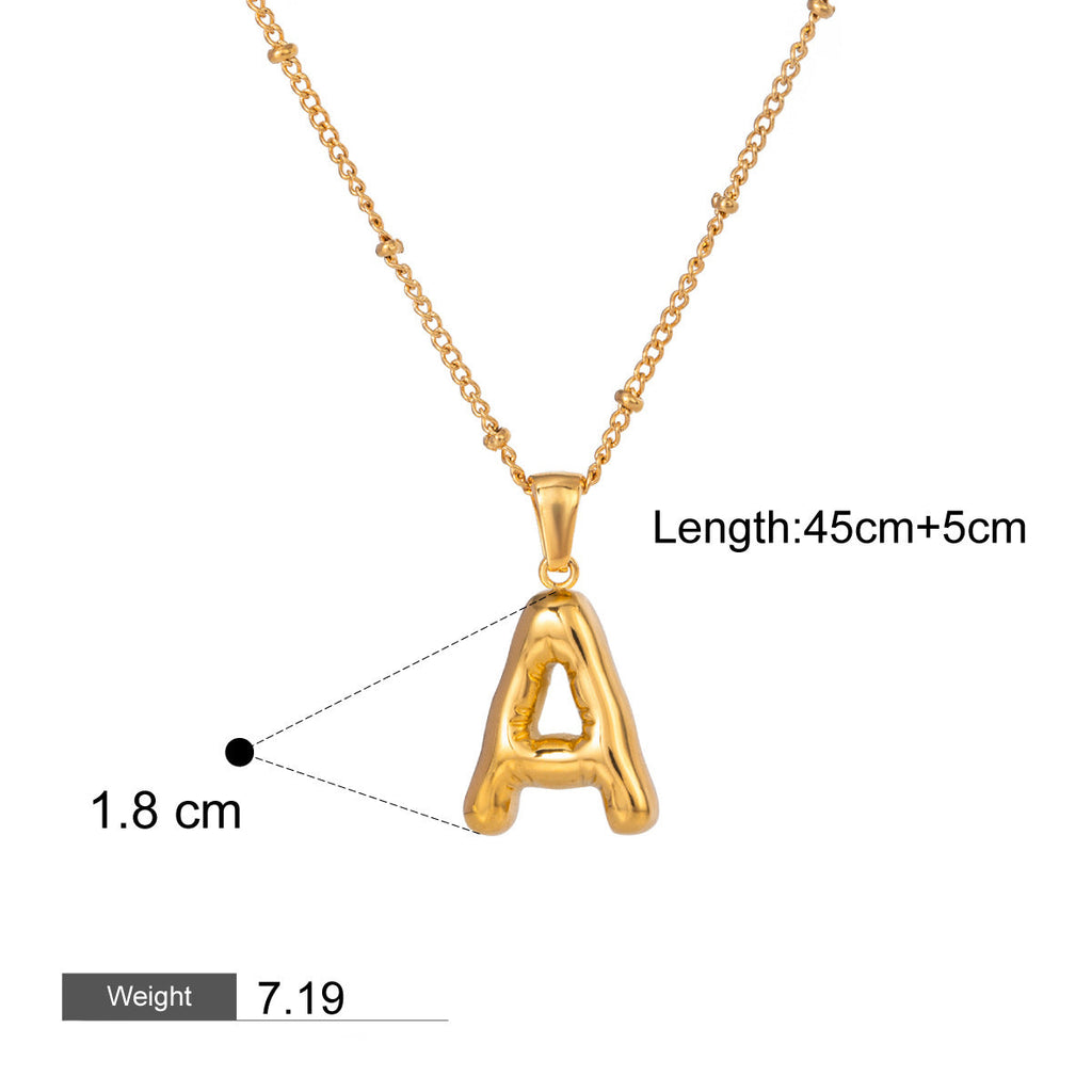 18K gold letters with birthstone design high-end necklace