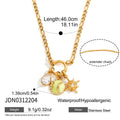 Sports Ball Enamel Pendant Necklace in Polished Stainless Steel