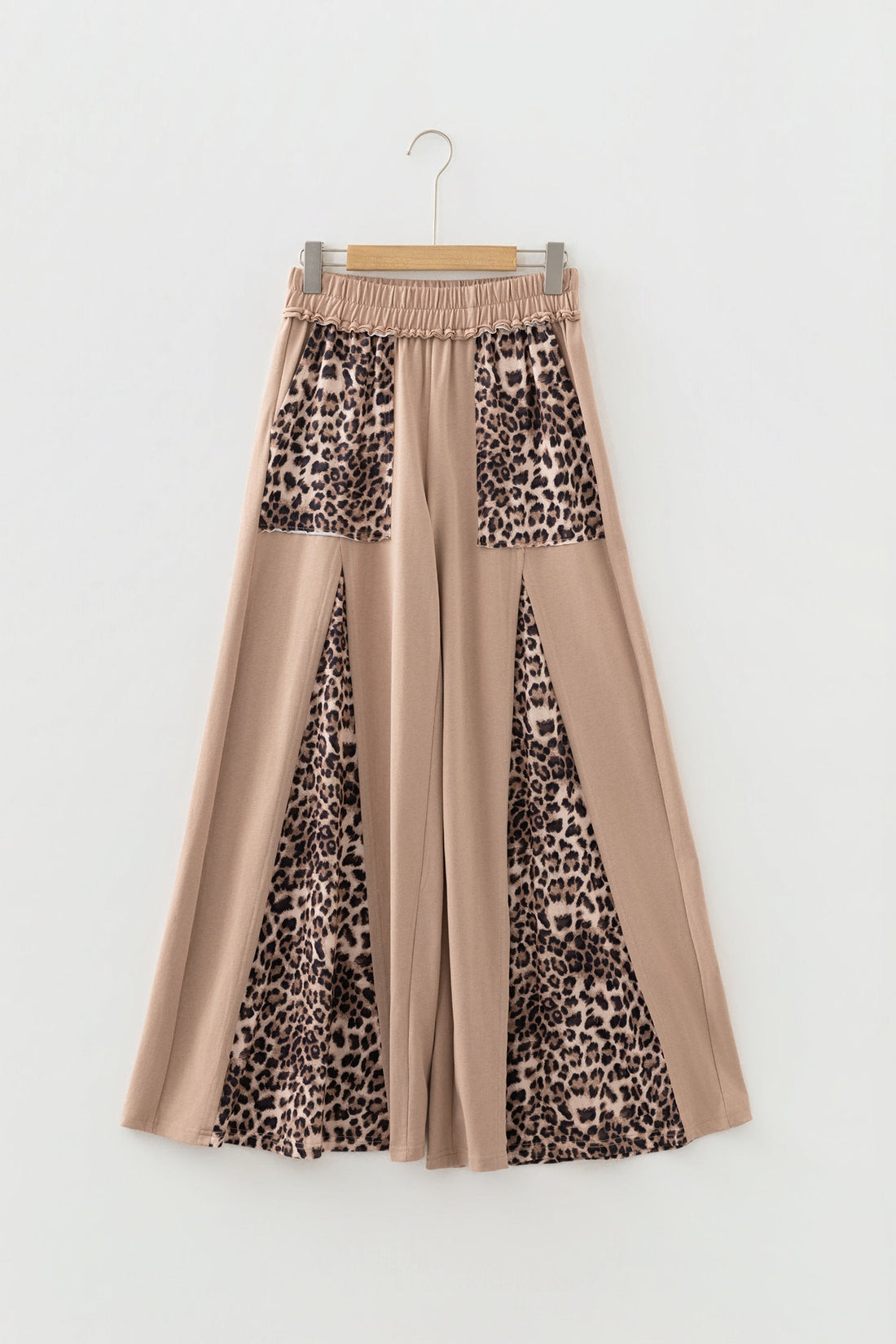 Leopard Patchwork Mineral Wash Wide Leg Pants