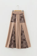 Leopard Patchwork Mineral Wash Wide Leg Pants