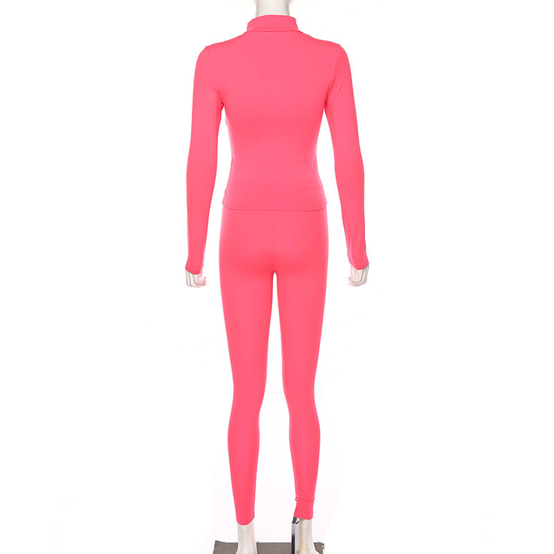 2019 Women's Fluorescent Long Sleeve Yoga Set