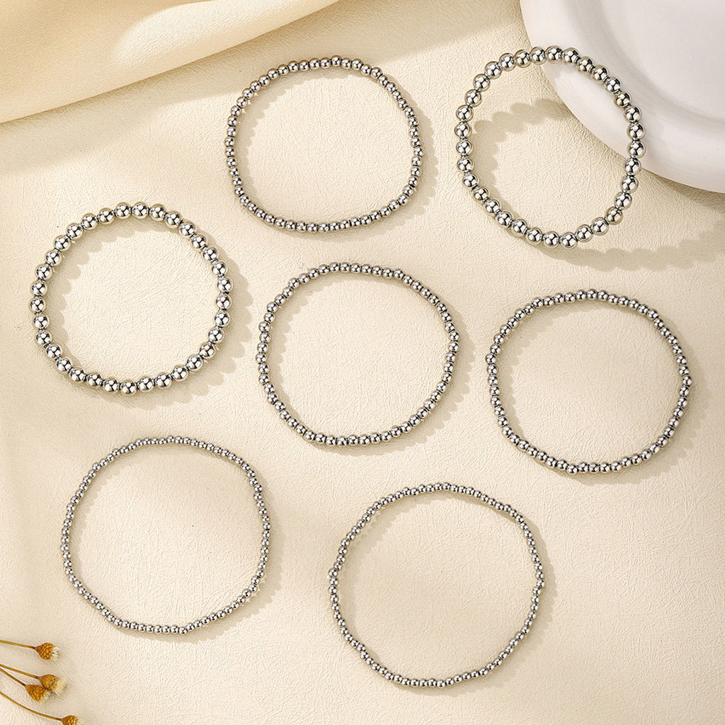 Minimalist Silver Heart Pendant Chain Bracelet for Women
