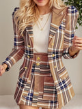 Women’s Double Breasted Plaid Jacket and Skirt Two Piece Set - Image 6