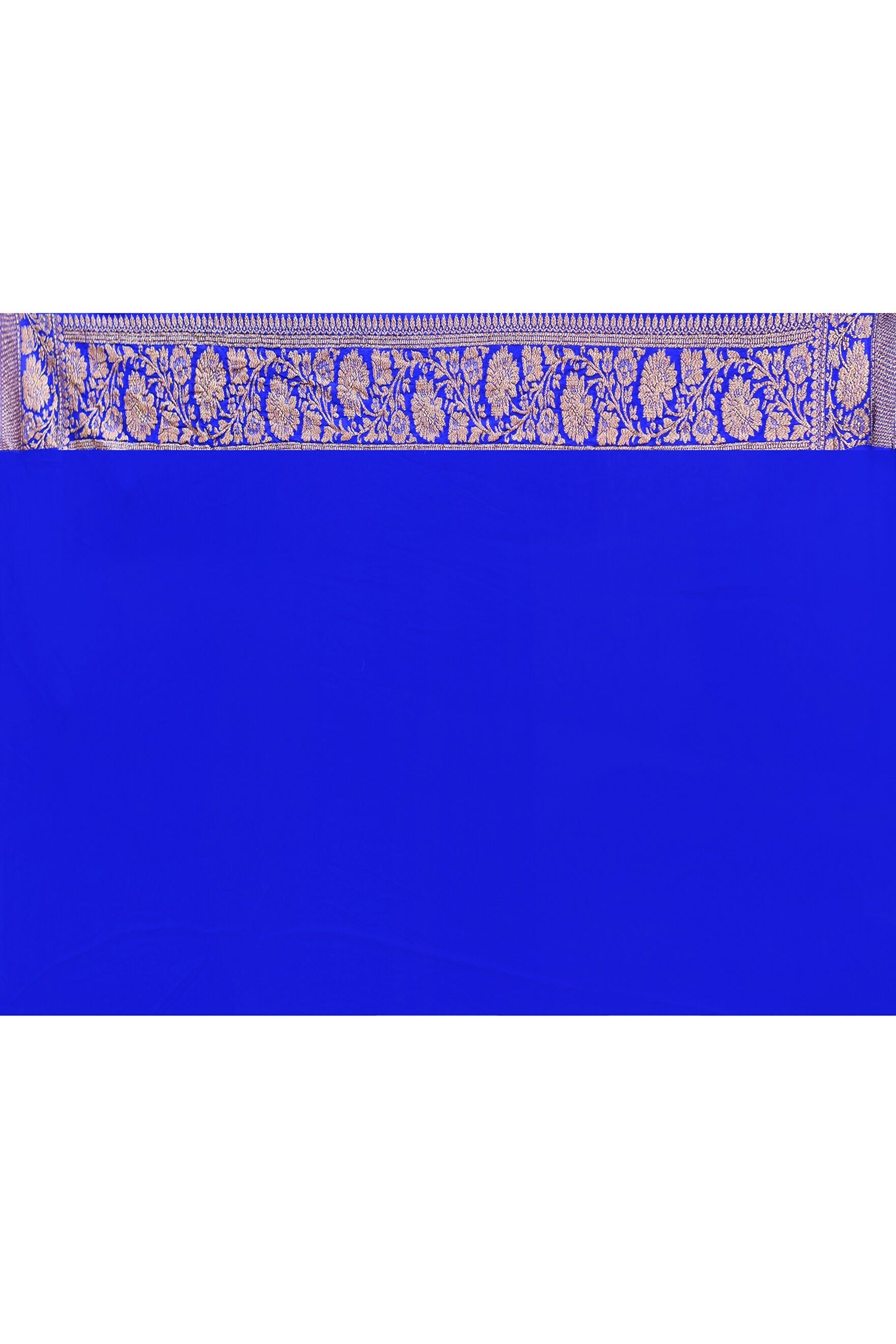 Violet Crepe Chiffon Handloom Banarasi Silk Saree with Gold Zari