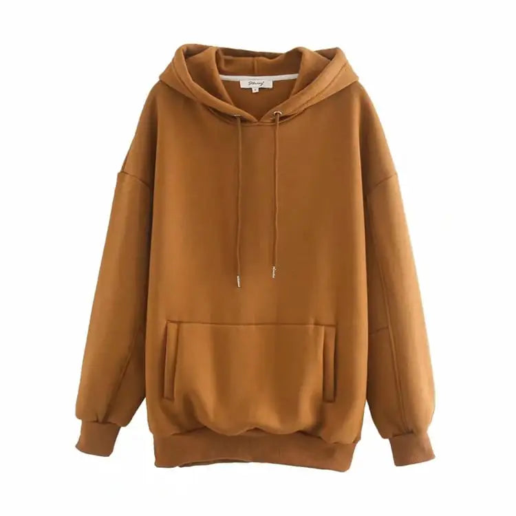 Casual Solid Color Plus Velvet Sweater for All Seasons