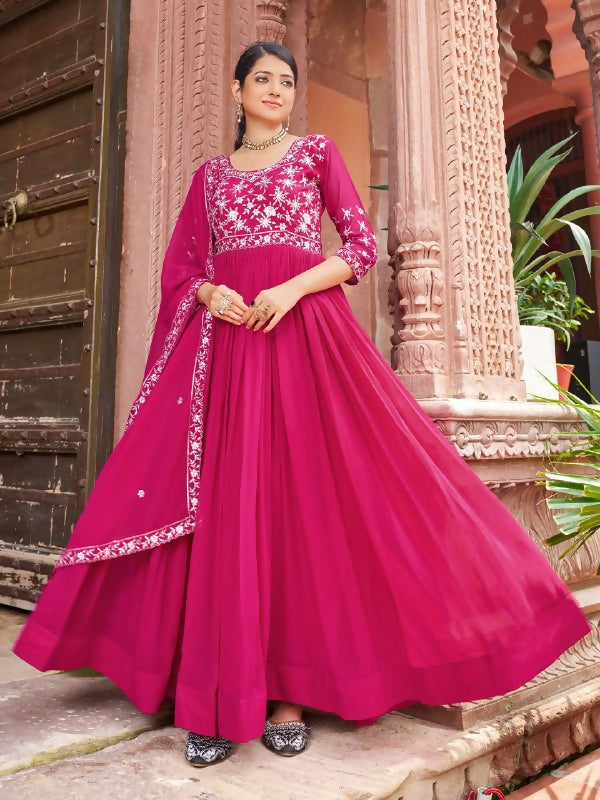 Joban Fashion Rani Readymade Dress With Sequins embroidery Work