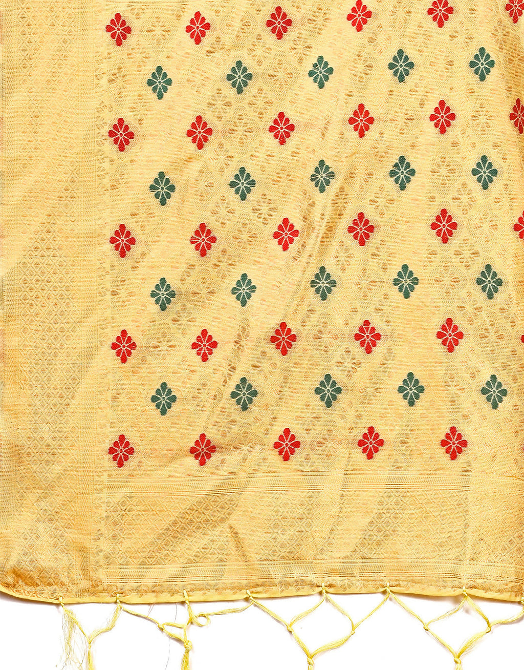Neerja Yellow Linen Cotton Saree