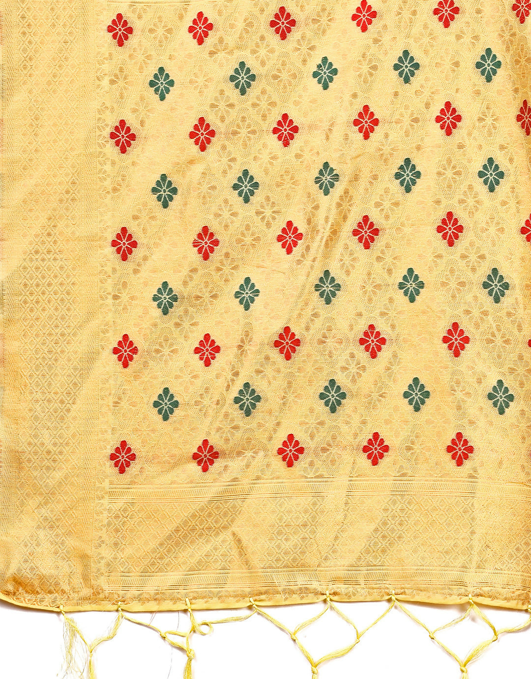 Neerja Yellow Linen Cotton Saree