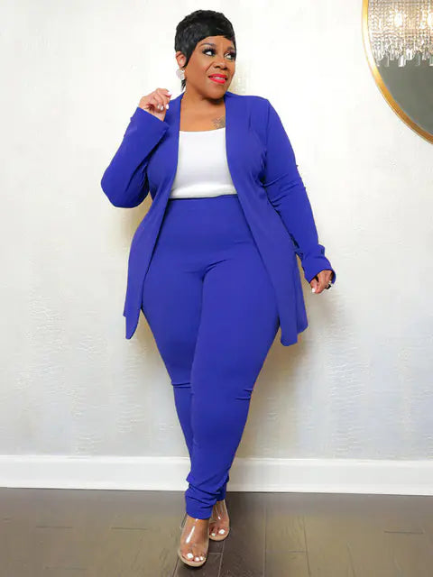 Women's Matching Blazer and Leggings Two-Piece Set - Image 35