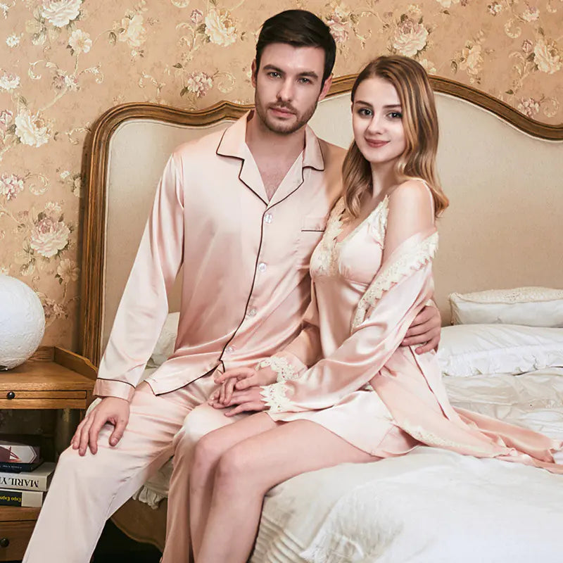 Lace Cami Robe for Women, Silk Couple Robe, Bridal Robe