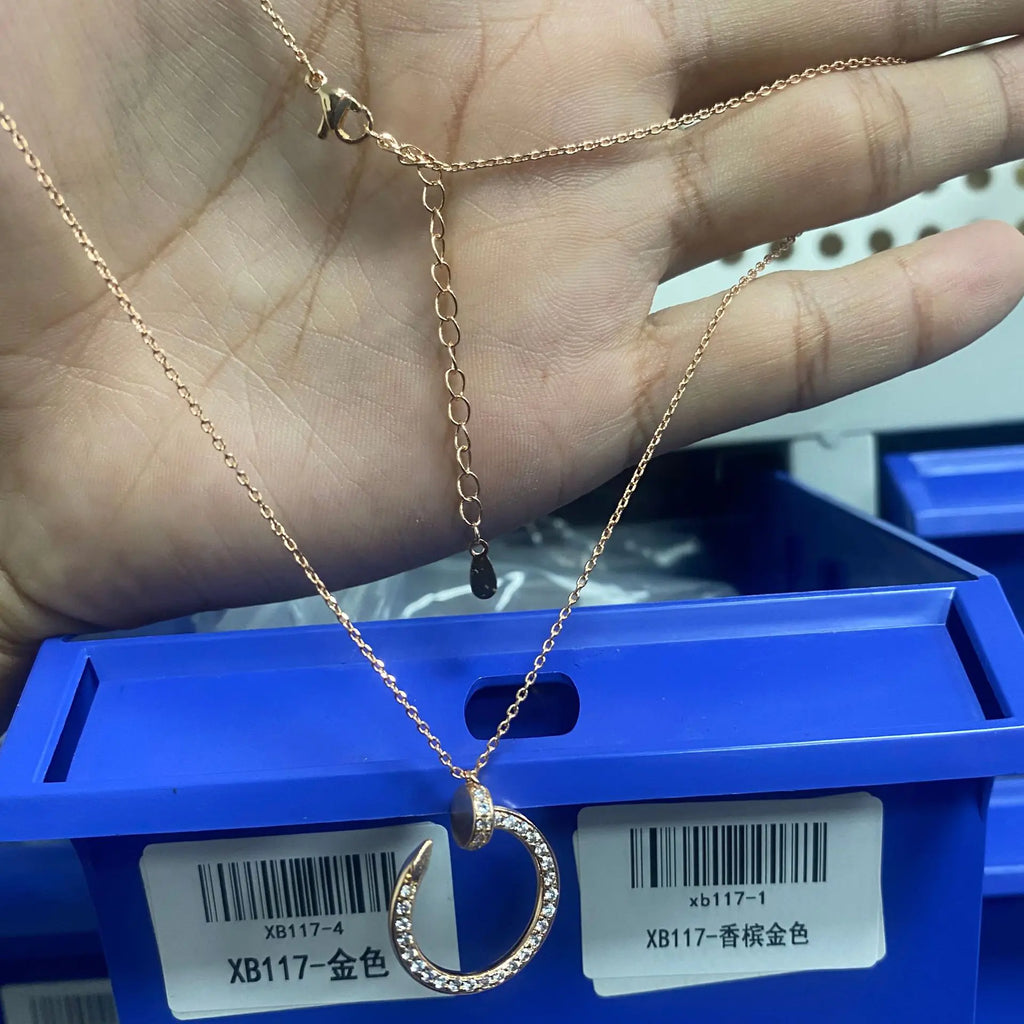 Trendy Luxury Hook Pendant Necklace for Women