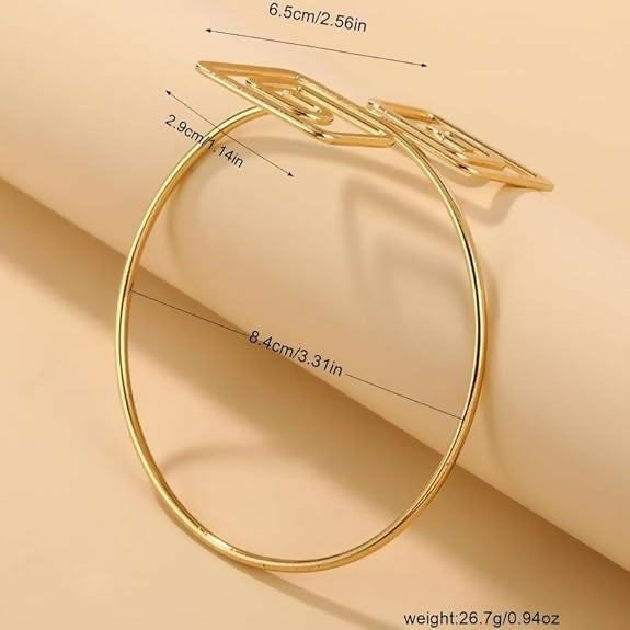 Golden Alloy Fancy Spiral Cuff Armlet for Women