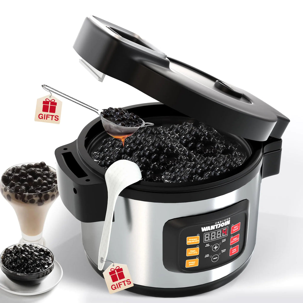 WantJoin 12L Boba Cooker Boba Maker Machine Commercial Tapioca Cooker for Pearls Commercial Boba Pearl Maker for Bubble TeaSuit for Restaurants Milk Tea Stores Dessert Stores Lounge Bars 1850W