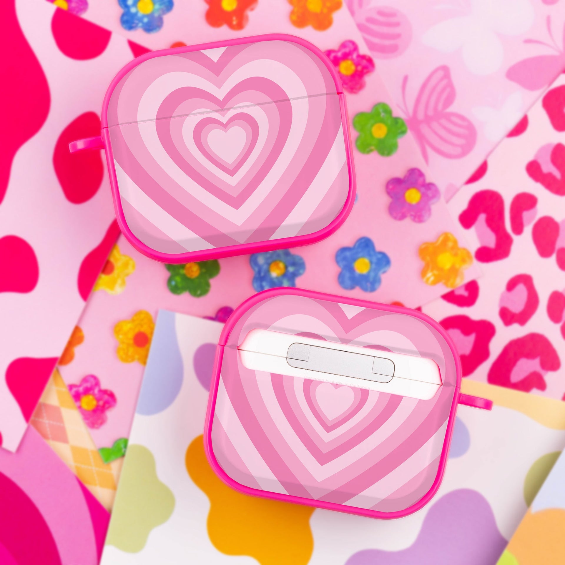 Y2K Pink Heart Pattern Case Cover for Apple AirPods Gen 3 - Image 3