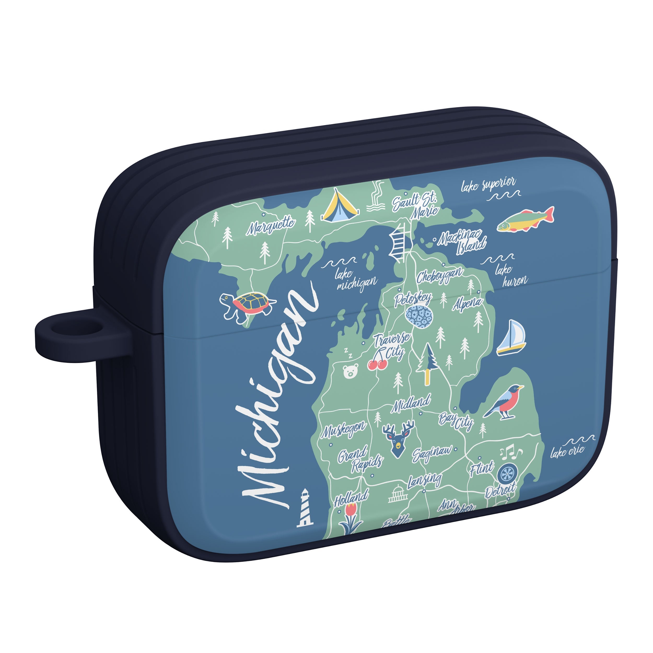 Michigan State Map Case for Apple AirPods Pro 1 and 2 Covers