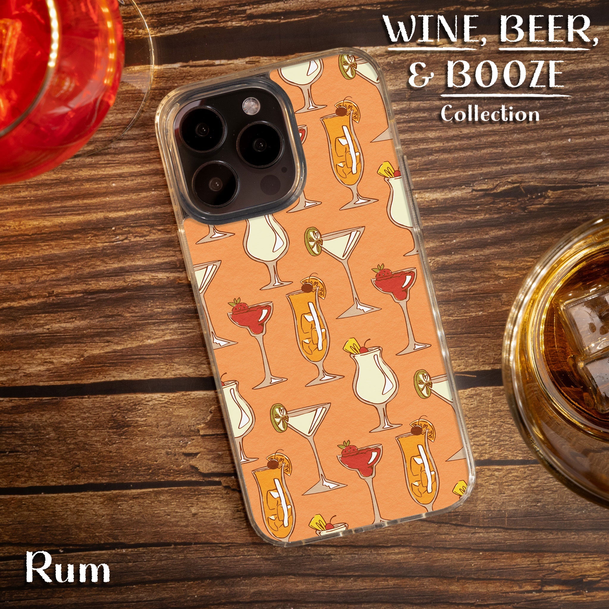 Wine, Beer, & Booze Mag-Safe Case for iPhone 15 Series