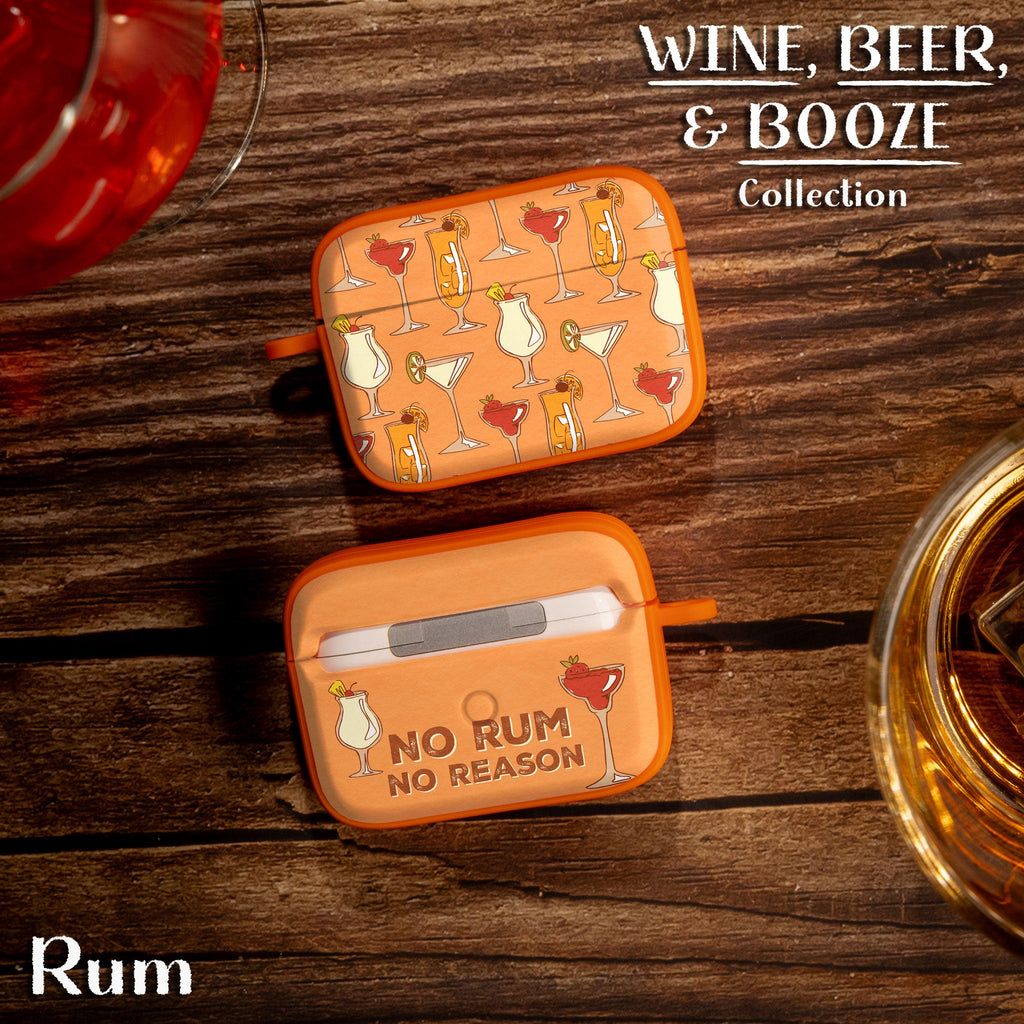 Wine, Beer & Booze AirPods Pro 1 & 2 Protective Case with Carabiner