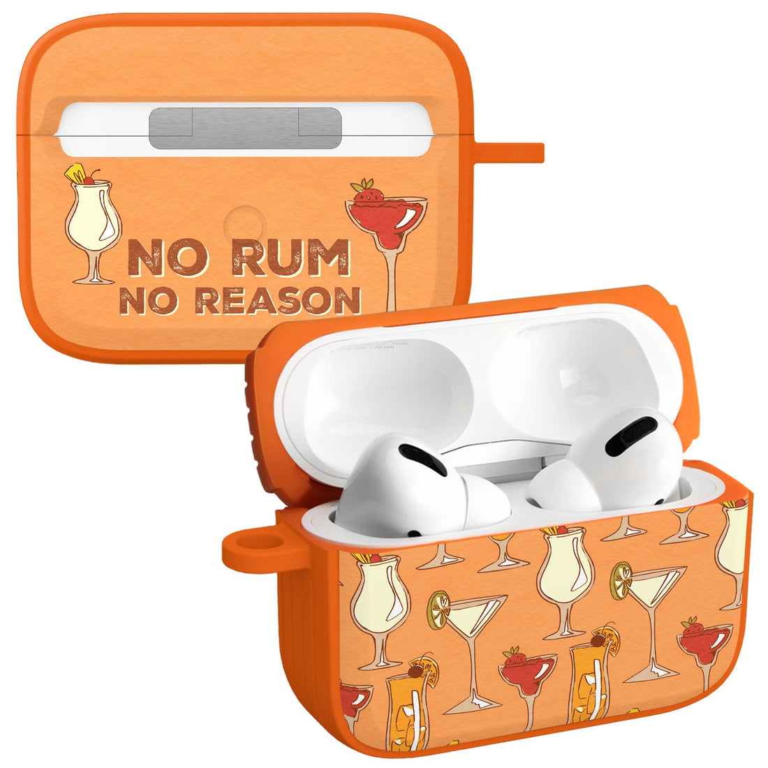Wine, Beer & Booze AirPods Pro 1 & 2 Protective Case with Carabiner
