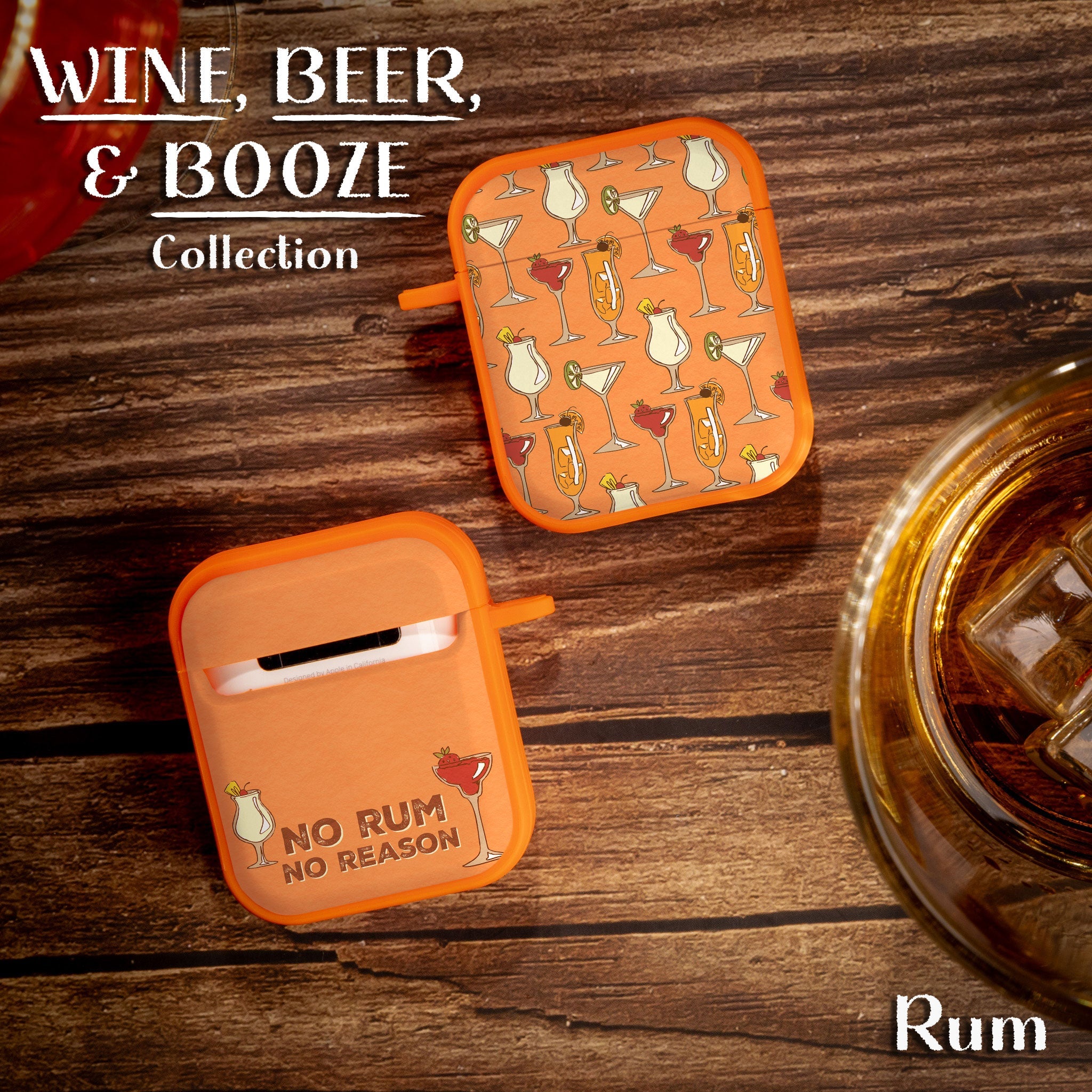 Wine Beer Booze HDX Protective Case for Apple AirPods Gen 1 2