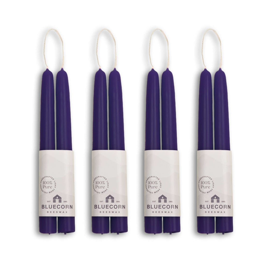 Hand-Dipped Beeswax Taper Candles - Bulk 4-Pair Bundle