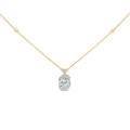 10K Yellow Gold Plated .925 Sterling Silver 1 1/2 Cttw Lab Grown Diamond Galaxy Halo Pendant Necklace