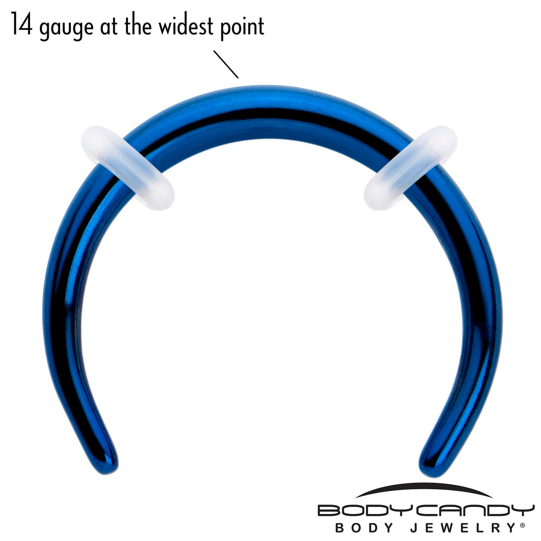 14G 3/8 Blue Pincher Crescent Taper