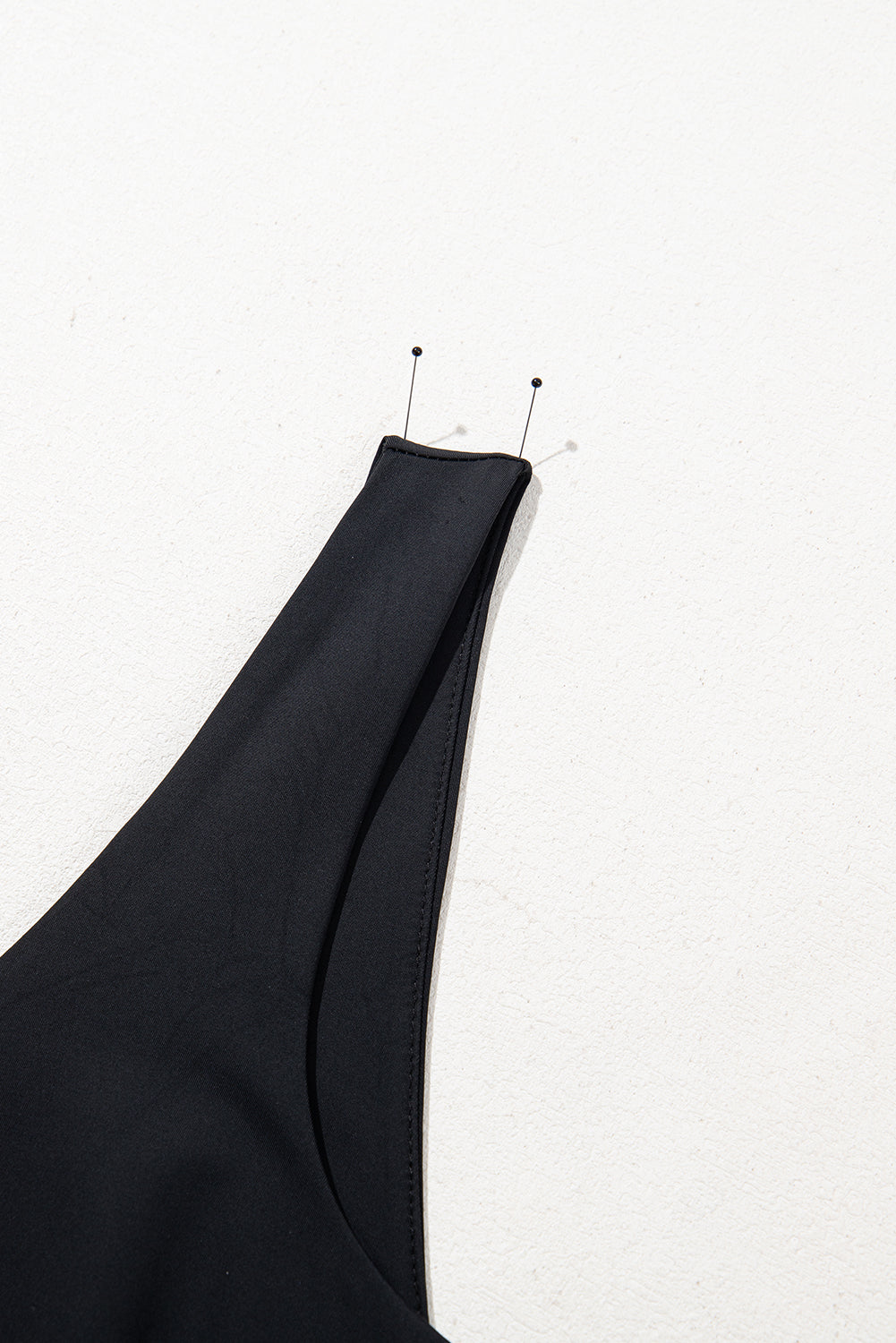 Black Plain Sleeveless Loop Drawstring Cinched Waist Romper