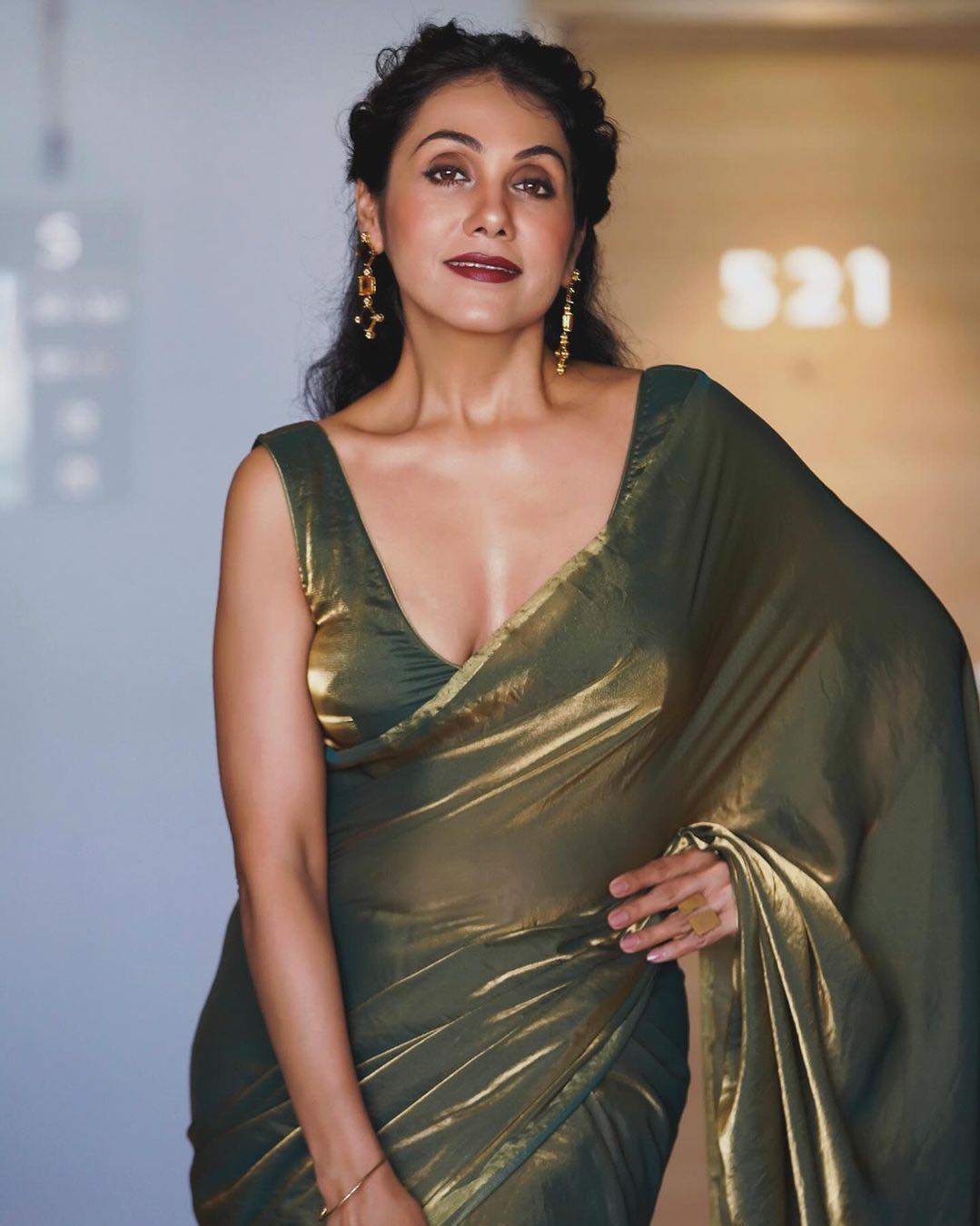 Sheded Green Fendy Silk Partywear Saree with Un-stitched Blouse