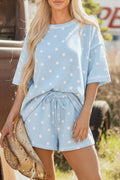 Kimber Polka Dot Loose Tee with Exposed Seam Details