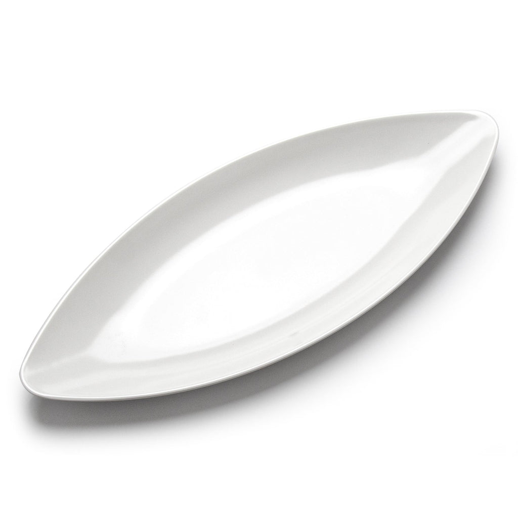 NURIMONO 801 White Melamine Oval Platter 16-1/2"L - Set of 20