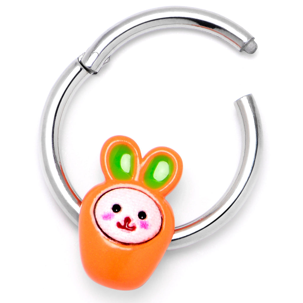16G 3/8 Surprise Carrot Easter Bunny Hinged Segment Ring