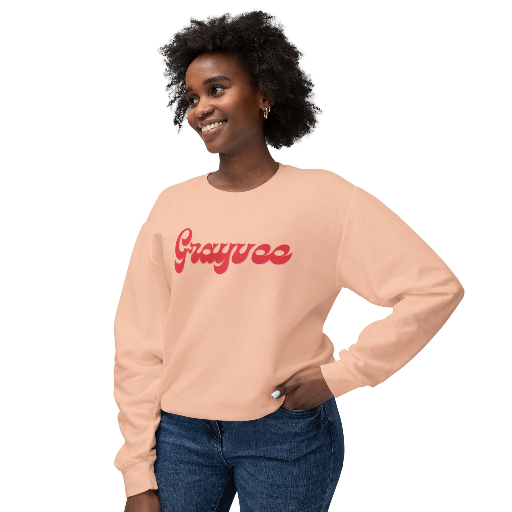 Unisex Lightweight Crewneck Sweatshirt in Charcoal and Cream
