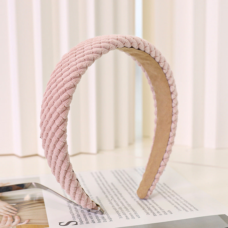 Stylish Corduroy Padded Wide Headband - Chic Hair Accessory - Image 5