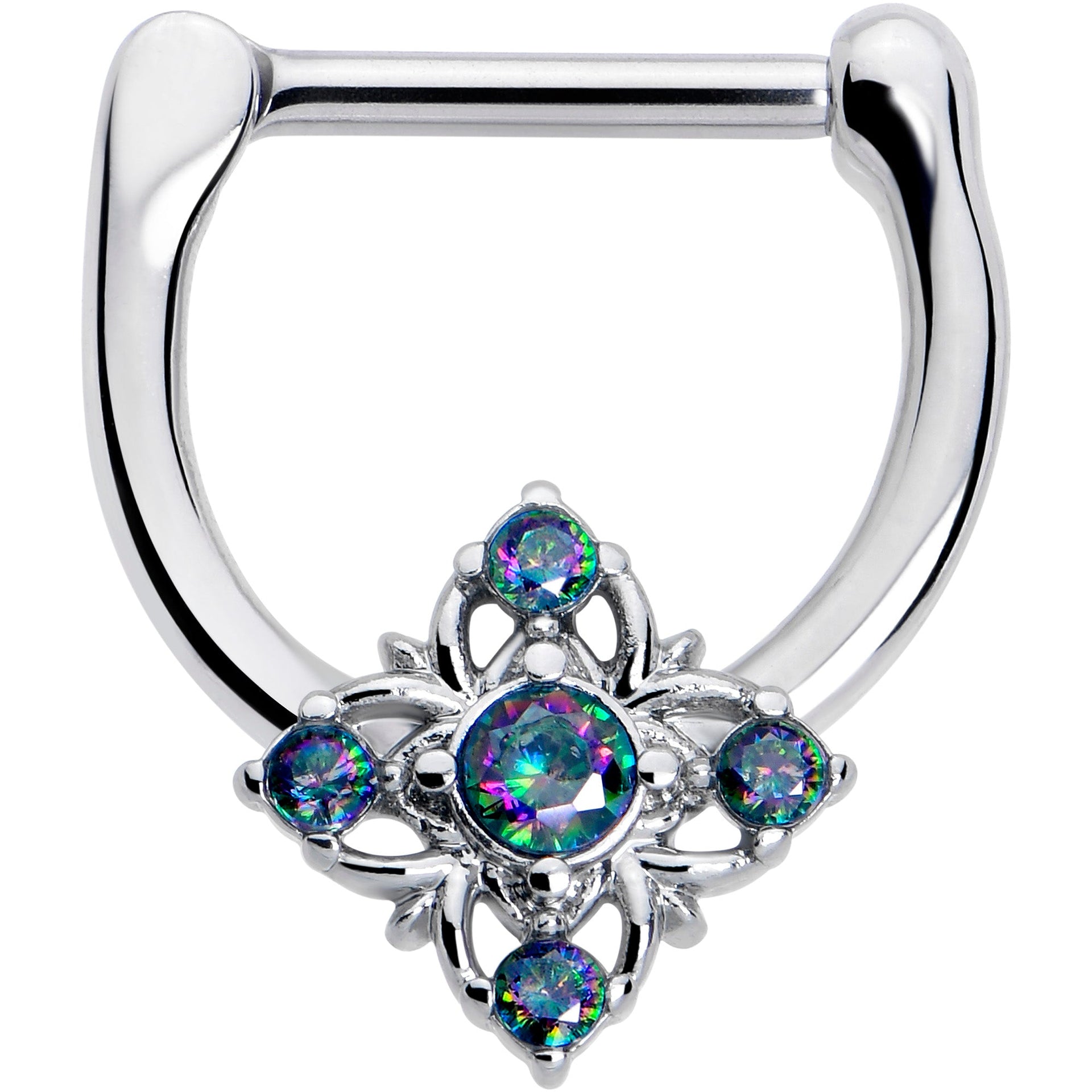 16G 5/16 Vitrail CZ Gem Beauty Cross Cartilage Clicker