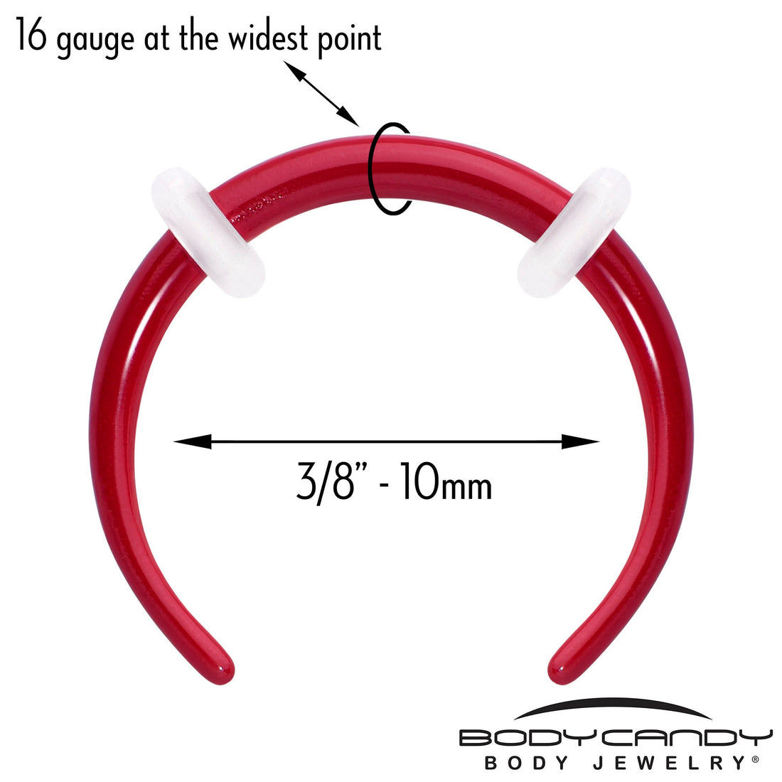 Stainless Steel Crescent Pincher Septum Ring - 14G and 16G