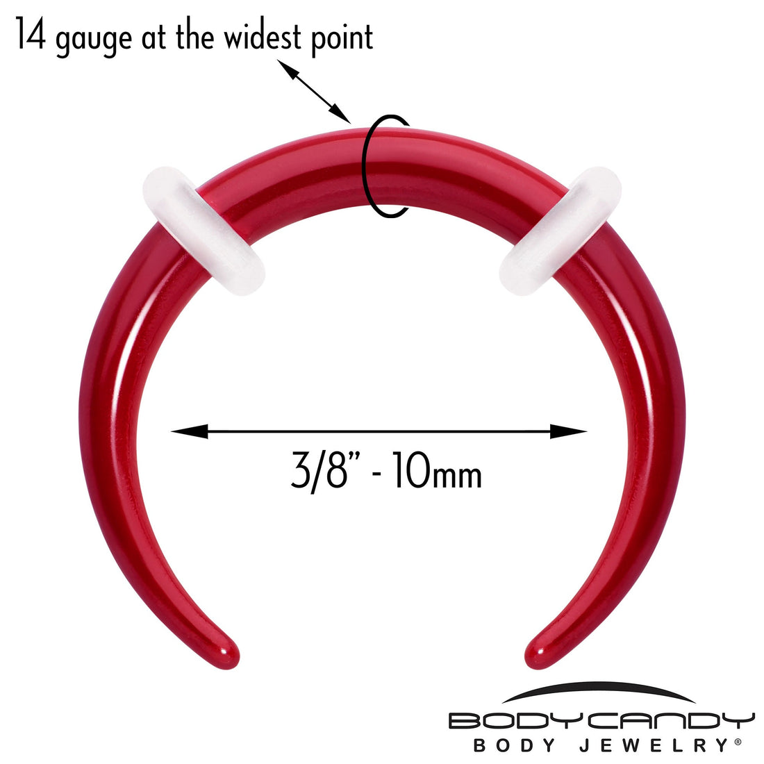 Stainless Steel Crescent Pincher Septum Ring - 14G and 16G