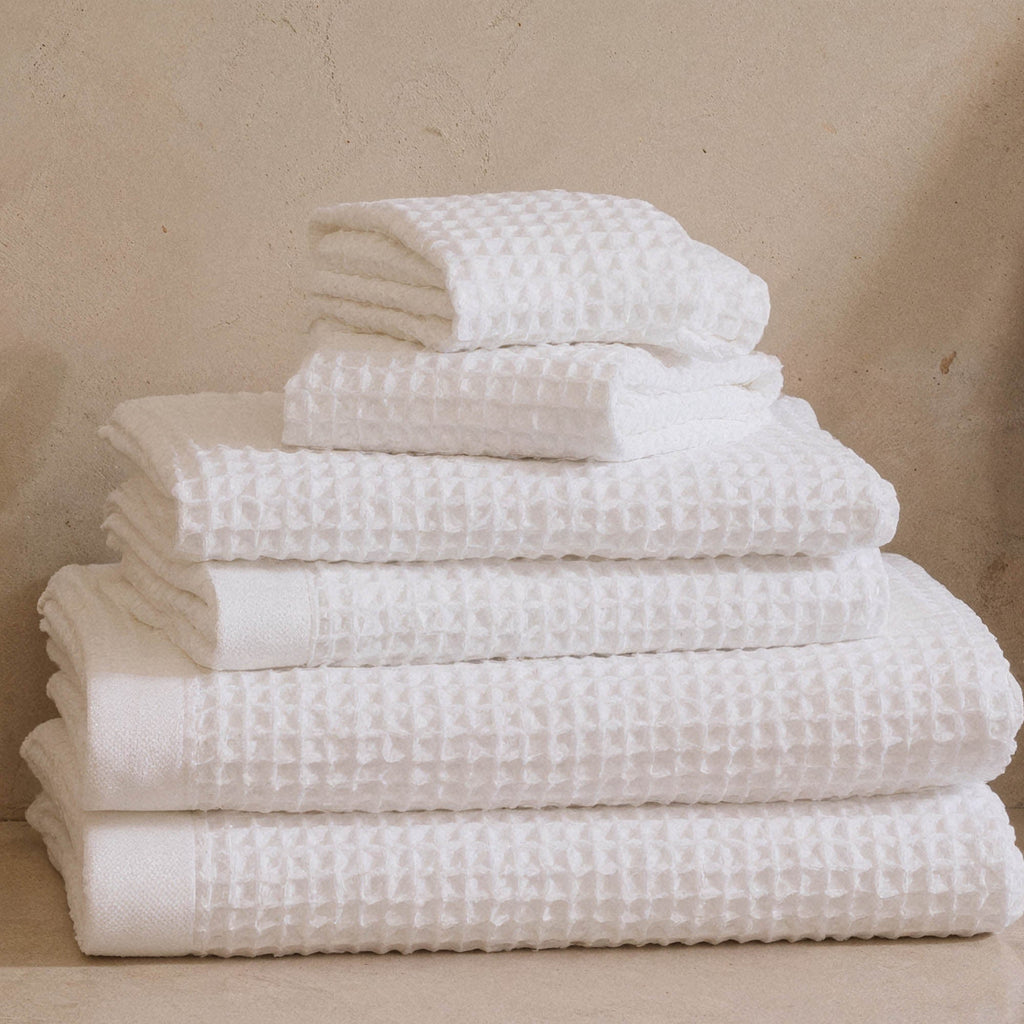 Sedona White Cotton Waffle Weave Bath Towel - Image 19
