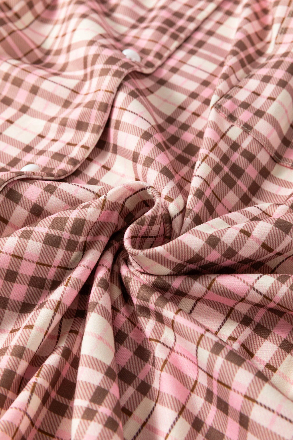Plaid Long Sleeve Top & Pants Pajama Set