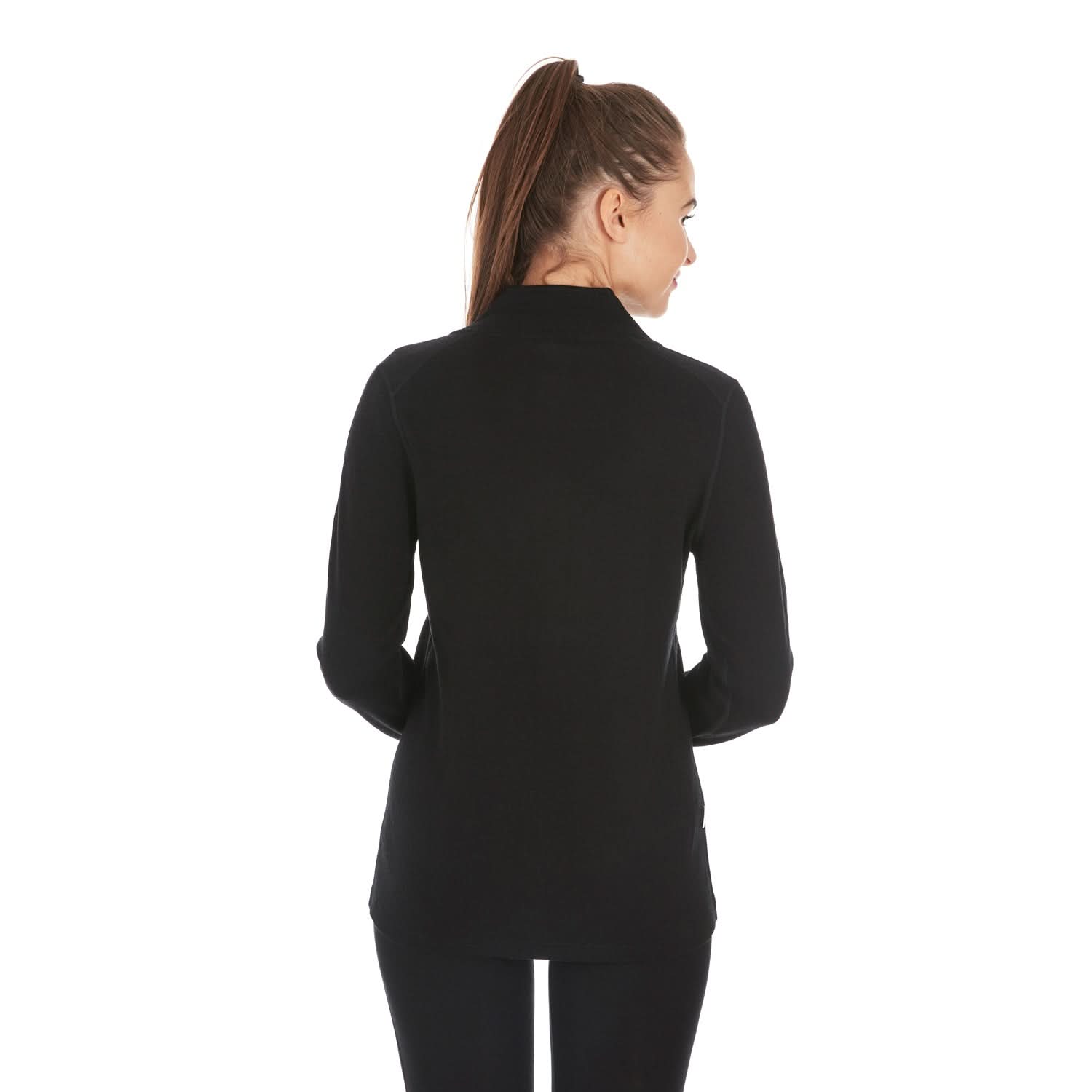 Women's Heavyweight Merino Wool Full-Zip Sweater in Navy or Black