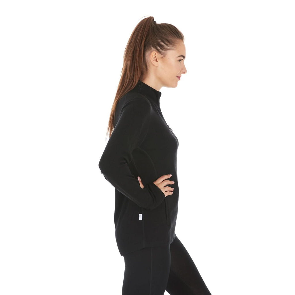 Women's Heavyweight Merino Wool Full-Zip Sweater in Navy or Black