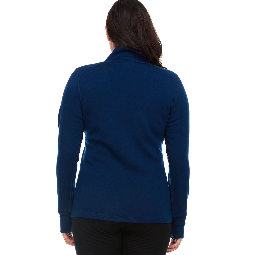 Women's Heavyweight Merino Wool Full-Zip Sweater in Navy or Black