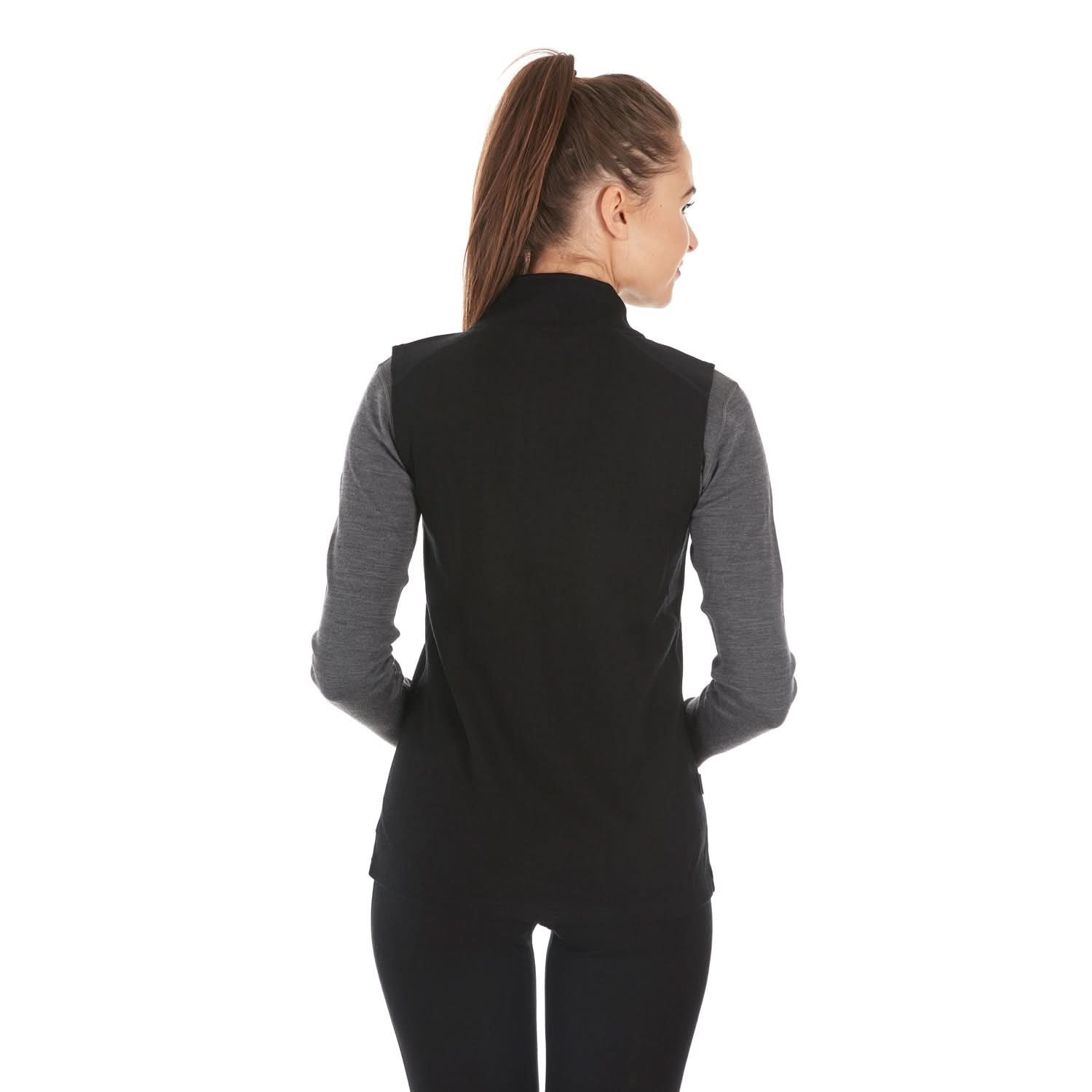 Women's 100% Merino Wool Heavyweight Vest - Sporty Zip-Up Layer