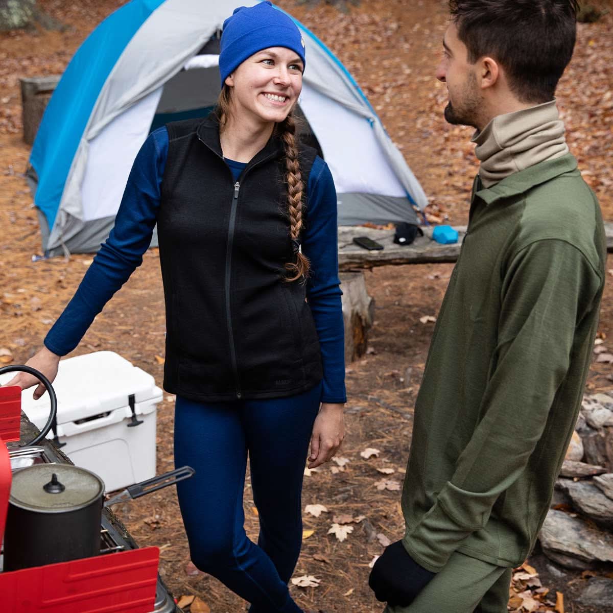 Women's 100% Merino Wool Heavyweight Vest - Sporty Zip-Up Layer